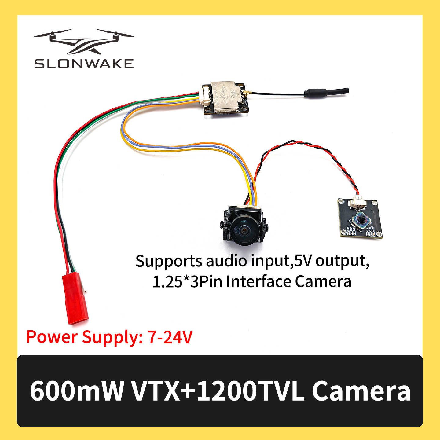 SLONWAKE 5.8G 600mW 7-24V FPV  - огляд і ціна Drone Receiver