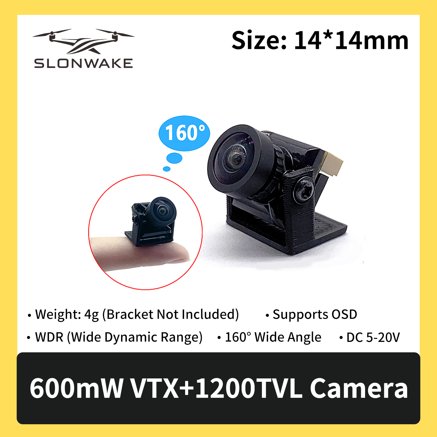 SLONWAKE 5.8G 600mW 7-24V FPV  - огляд і ціна Drone Receiver