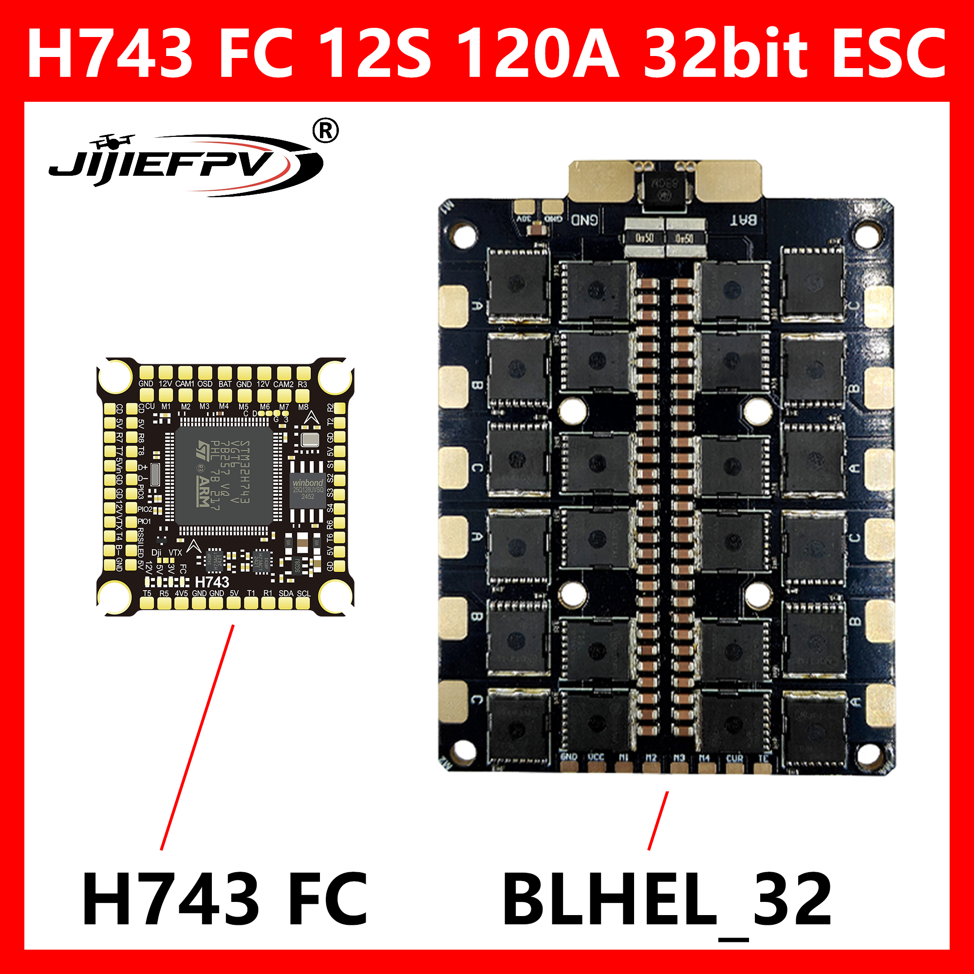 JIJIEFPV BLHEL_32 12S 120A 32b - огляд і ціна Drone Power Distribution Board