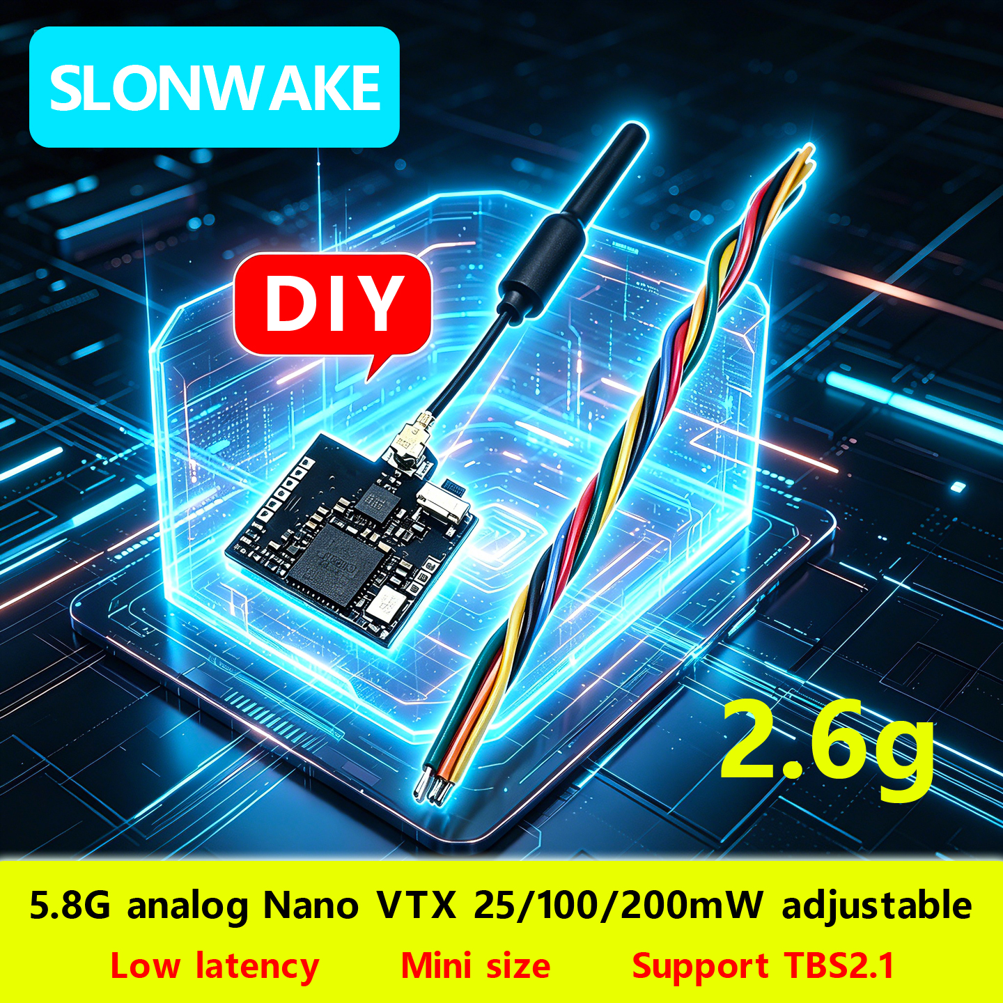 SLONWAKE Nano 5.8G 48CH 200mW  - огляд і ціна Drone Receiver