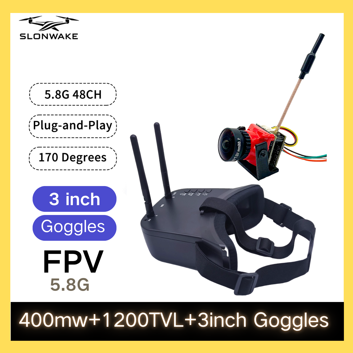 SLONWAKE 5.8G 48CH FPV 400mw V - огляд і ціна Drone Frame