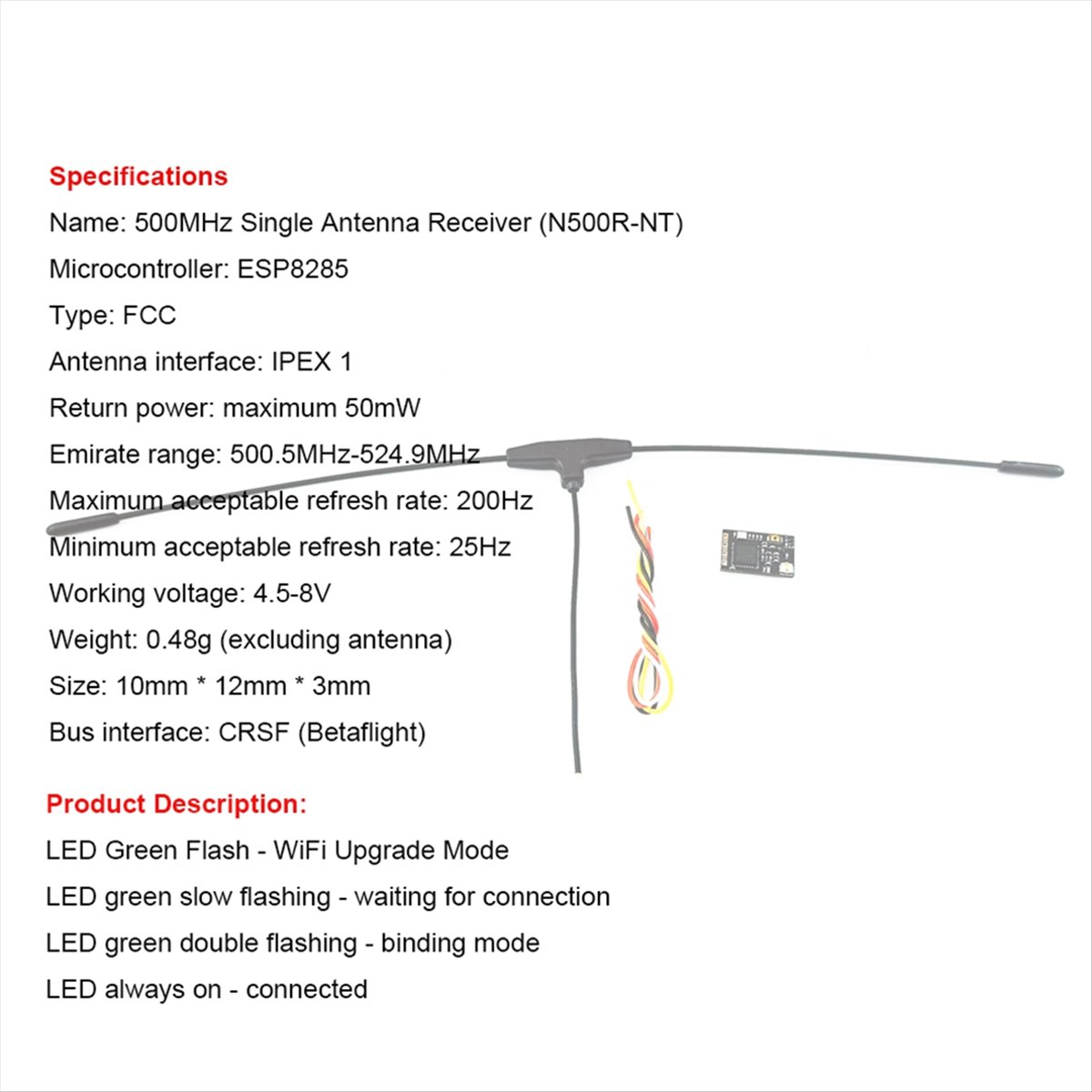 500MHz Receiver 500.5MHz-524.9 - огляд і ціна Drone Antenna
