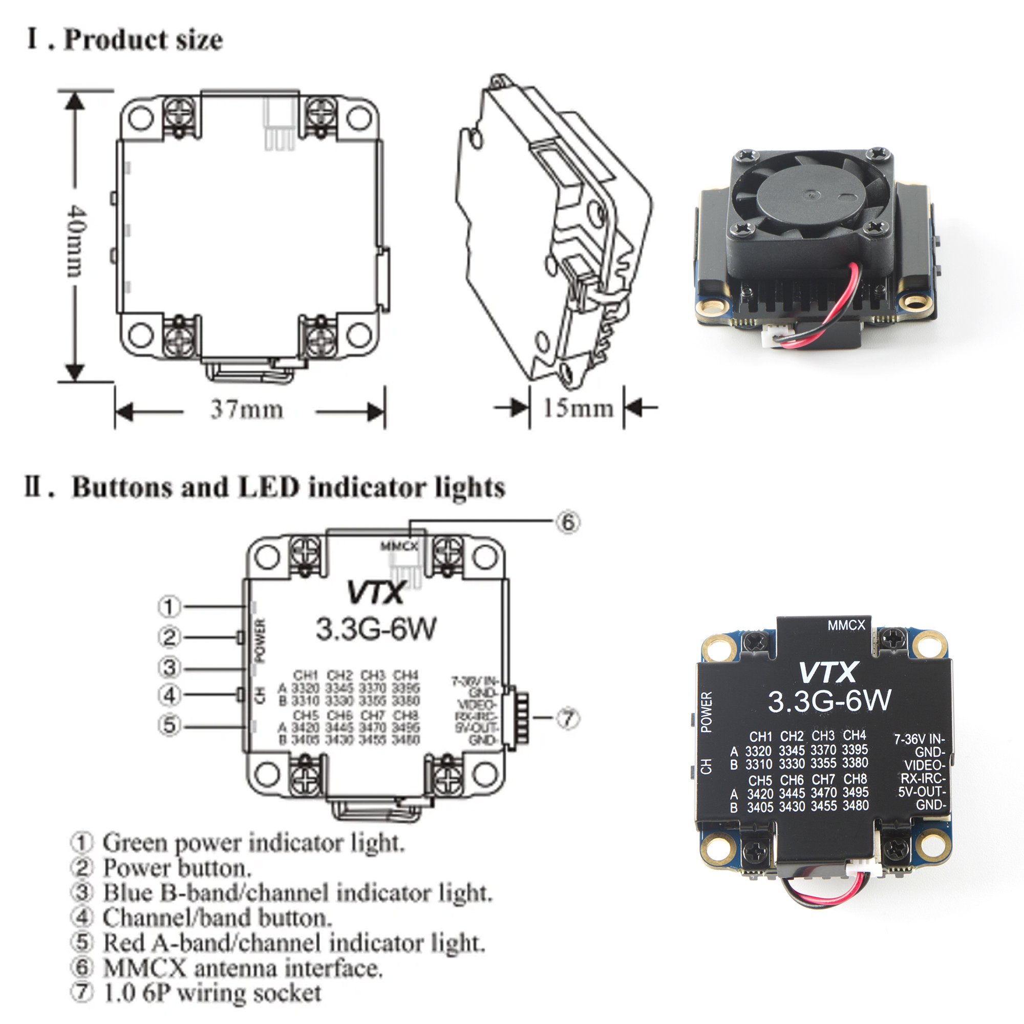 FPV Video Transmitter 3.3G 6W  - огляд і ціна Drone Transmitter